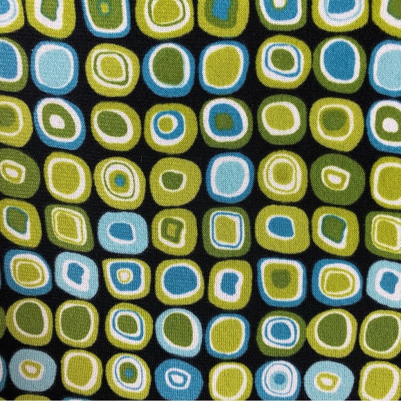 Maggy London Geometric Blue Green Square Pattern Midi Dress, Size 10 - Picture 4 of 10